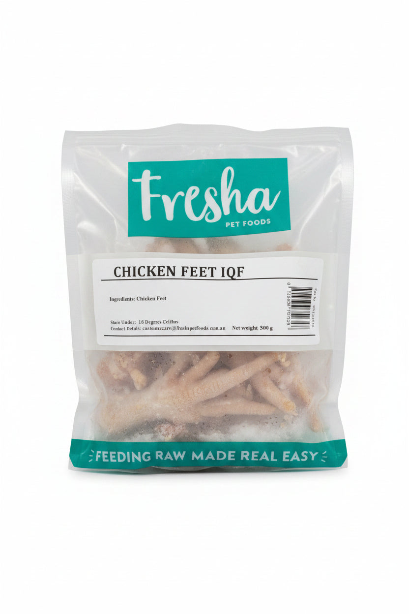 FRESHA PET FOOD FROZEN CHICKEN FEET 500G