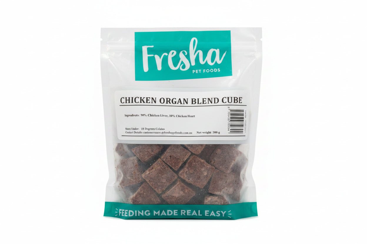 FRESHA PET FOOD FROZEN CHICKEN ORGAN CUBES 500G