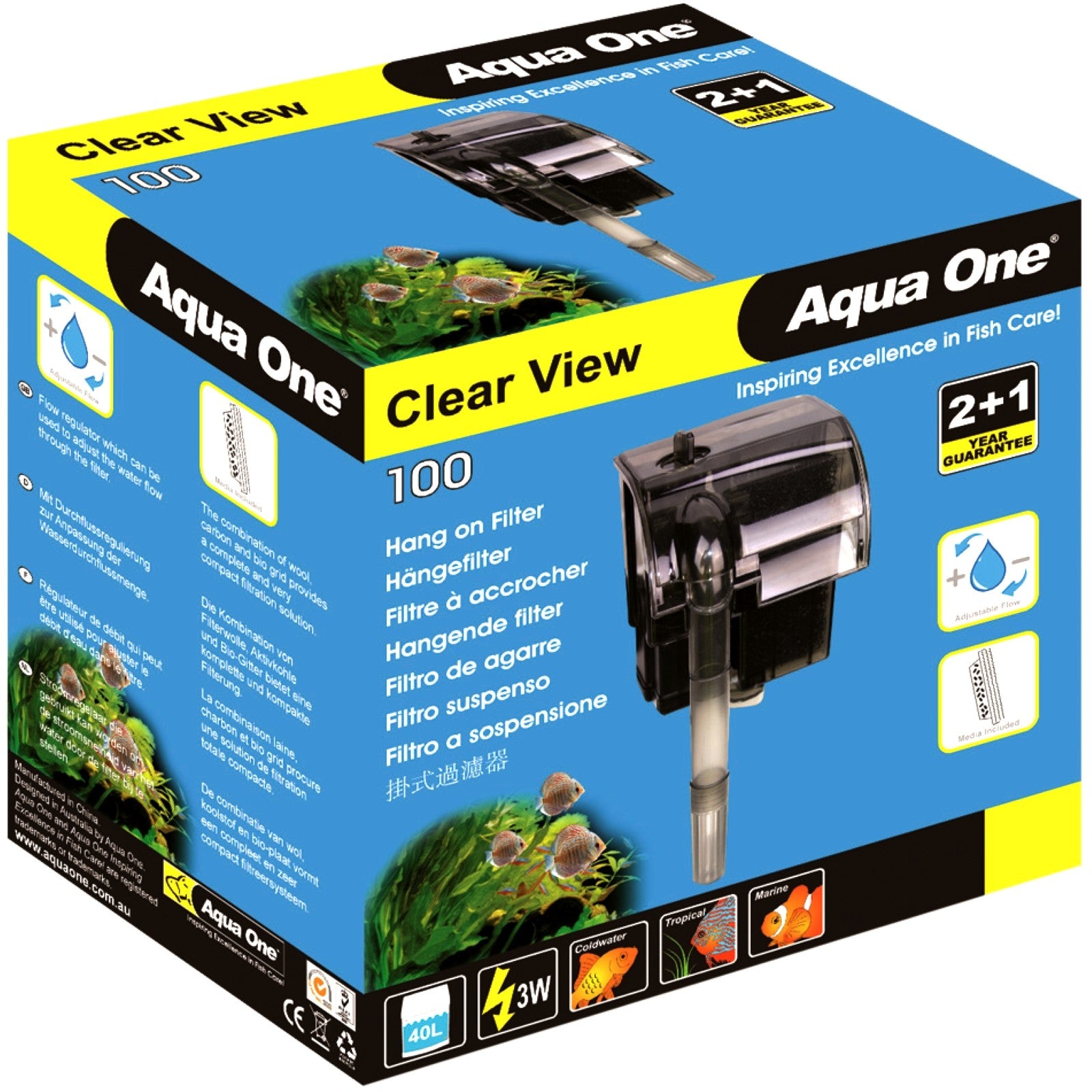 AQUA ONE CLEAR VIEW 100 HANG ON FILTER