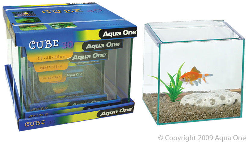 AQUA ONE BETTA CUBE GLASS TANK 16 X 16 X 16CM