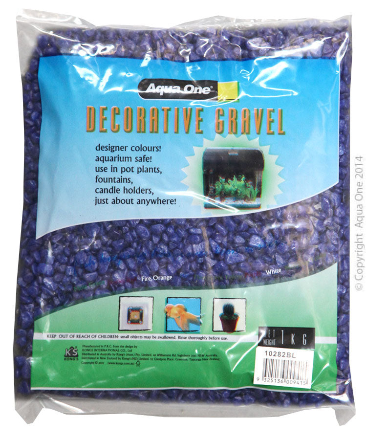 AQUA ONE DECORATIVE GRAVEL DEEP BLUE 1KG