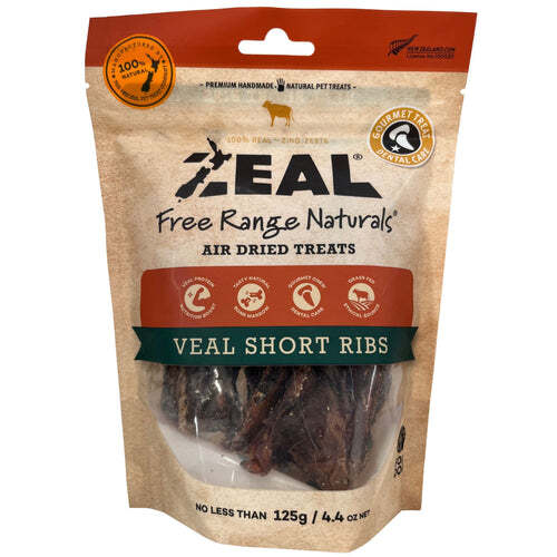 ZEAL FREE RANGE AIR DRIED VEAL SHORT RIBS 125G