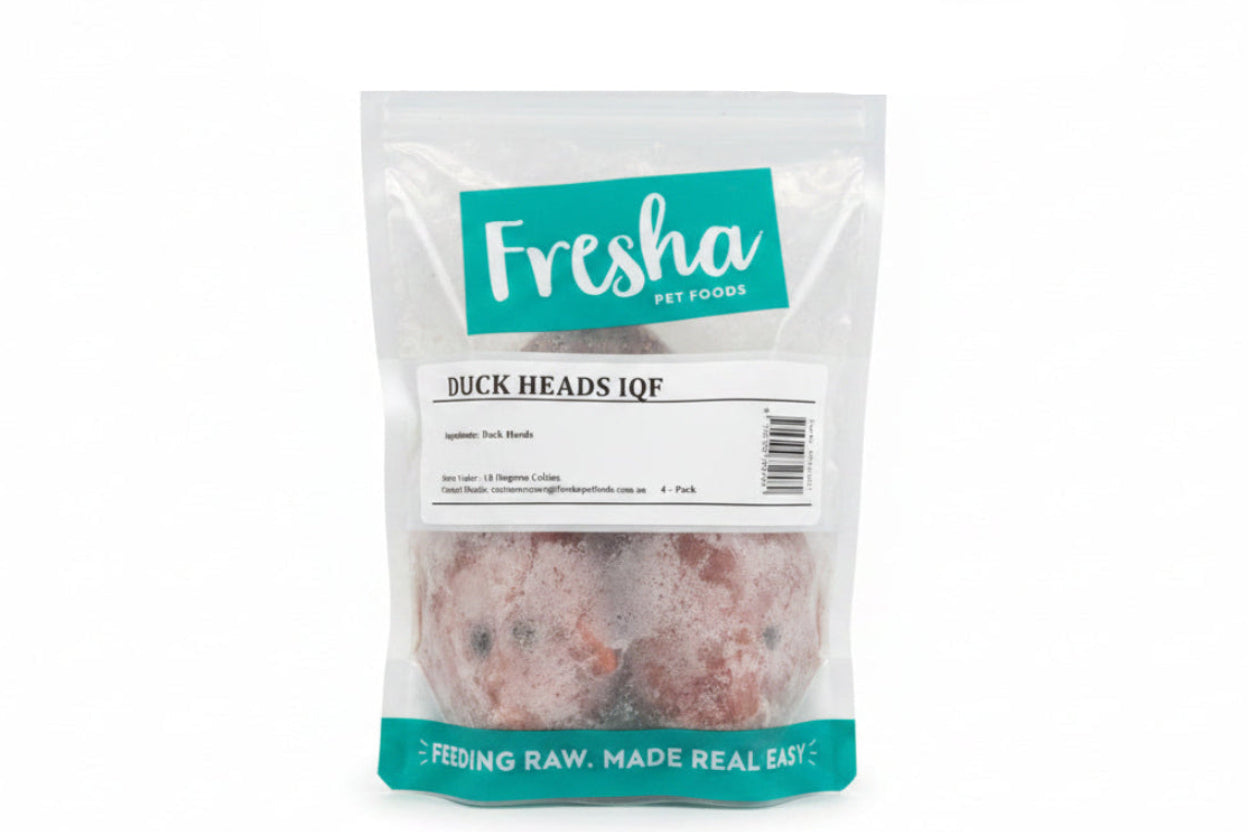 FRESHA PET FOOD FROZEN DUCK HEADS 4 PACK