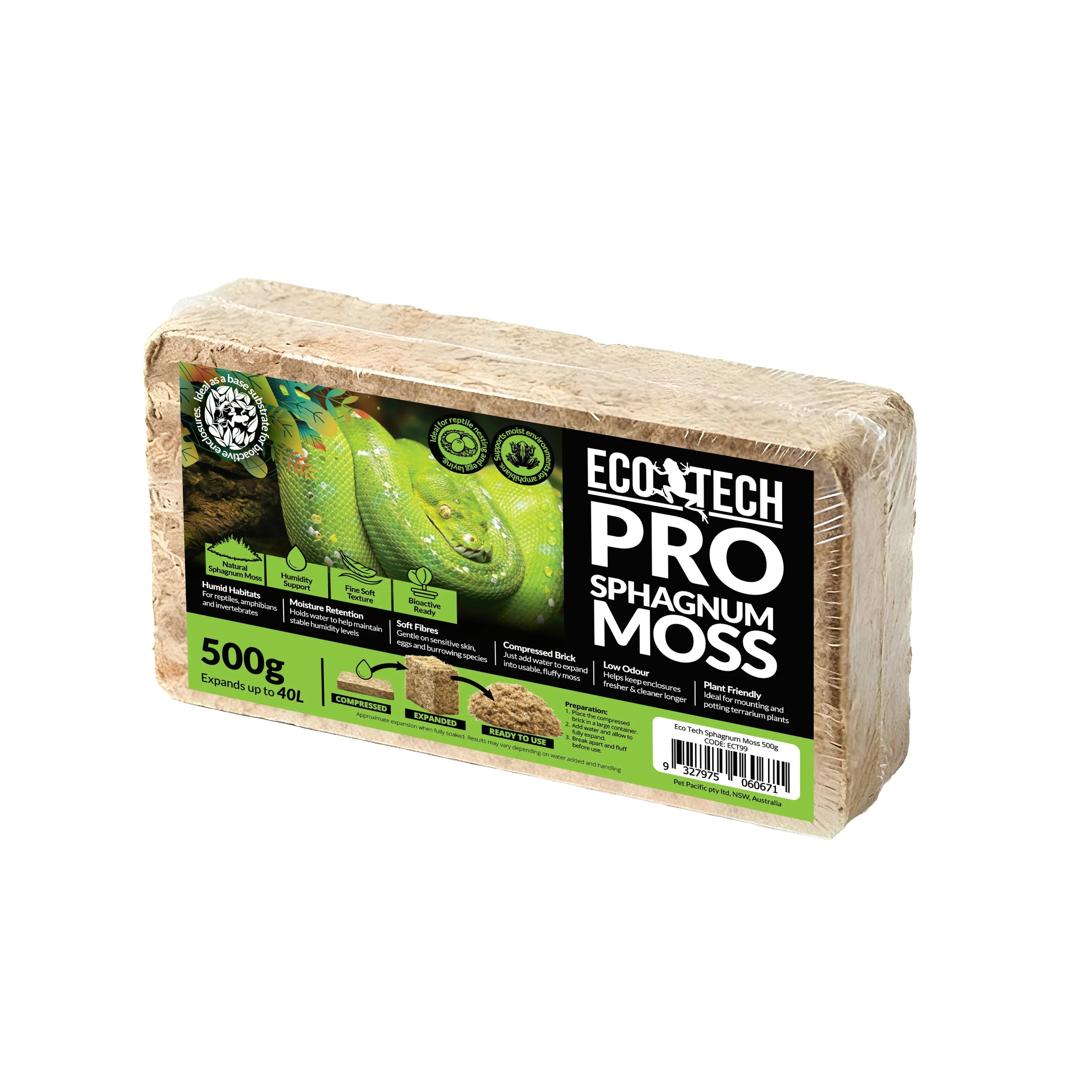 ECO TECH PRO SPHAGNUM MOSS REPTILE BEDDING ASST