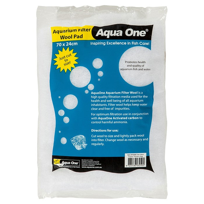 AQUA ONE AQUARIUM FILTER WOOL PAD 70 X 24CM