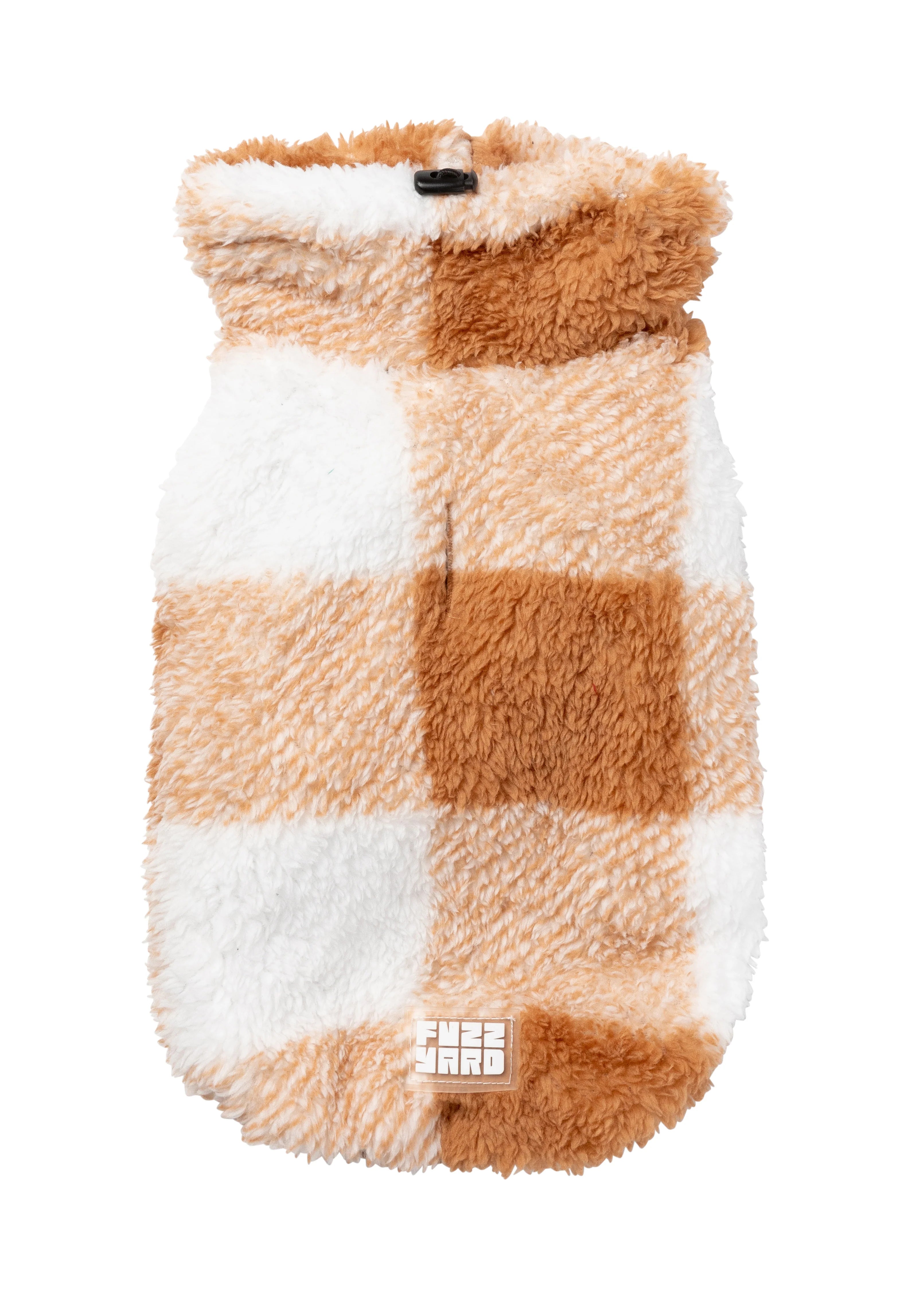 FUZZYARD TURTLE TEDDY SWEATER CHECKERED TAN