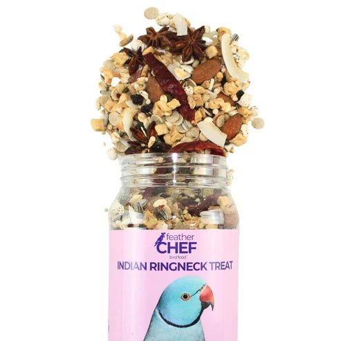 FEATHER CHEF INDIAN RINGNECK TREAT BIRD FOOD 350G