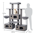 KAZOO HIDEAWAY CAT CLIMB CASTLE GREY