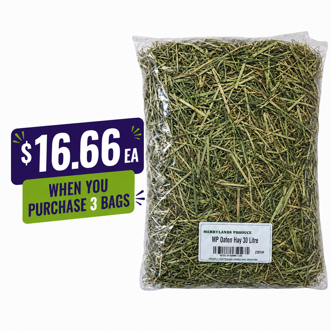 MERRYLANDS PRODUCE SMALL ANIMAL OATEN HAY 30L