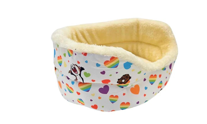 SMALL PET CUDDLE CUP RAINBOW HEARTS