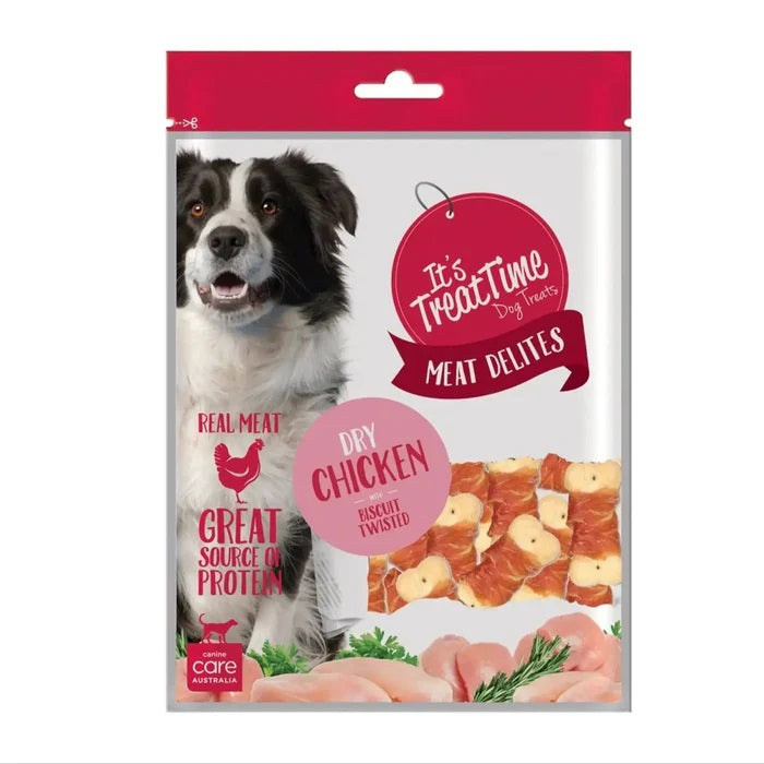 ITS TREAT TIME MEAT DELITES CHICKEN TWIST BISCUITS 100G