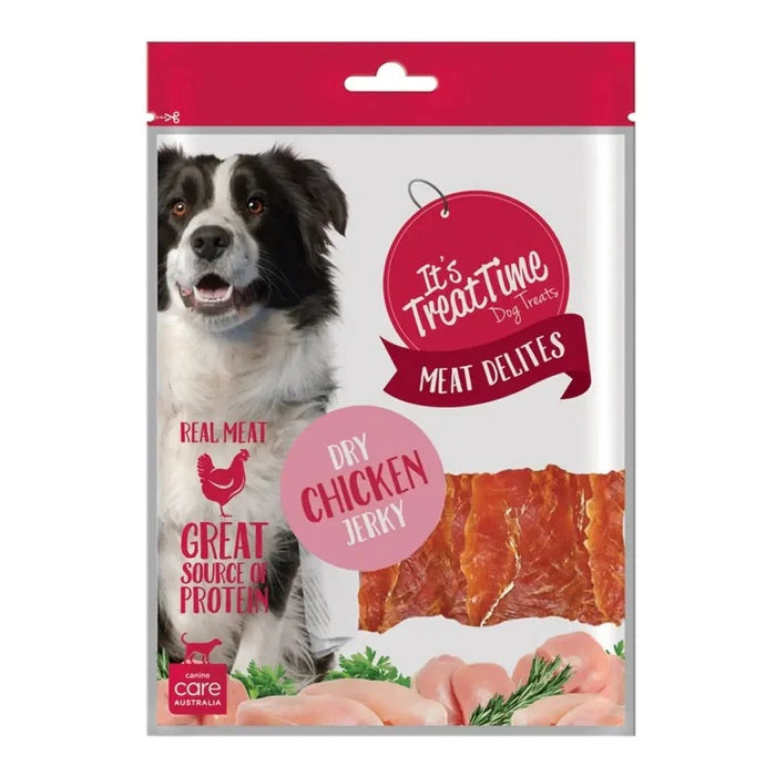 ITS TREAT TIME MEAT DELITES CHICKEN JERKY 100G