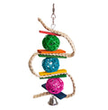 KAZOO BIRD TOY SNAKE WITH COLOURED WICKER BALLS & BELL LARGE