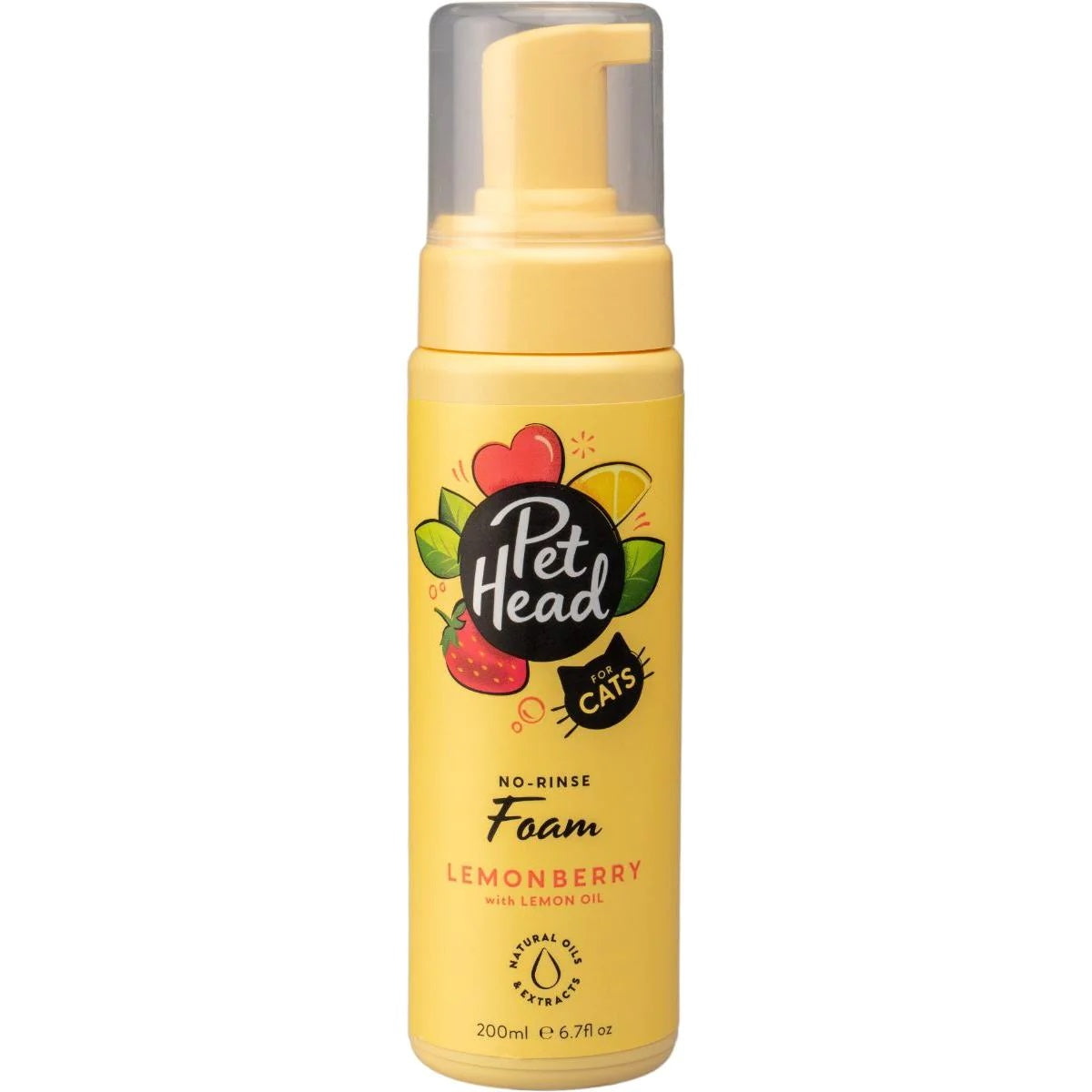 PET HEAD NO RINSE FOAM FOR CATS LEMONBERRY 200ML