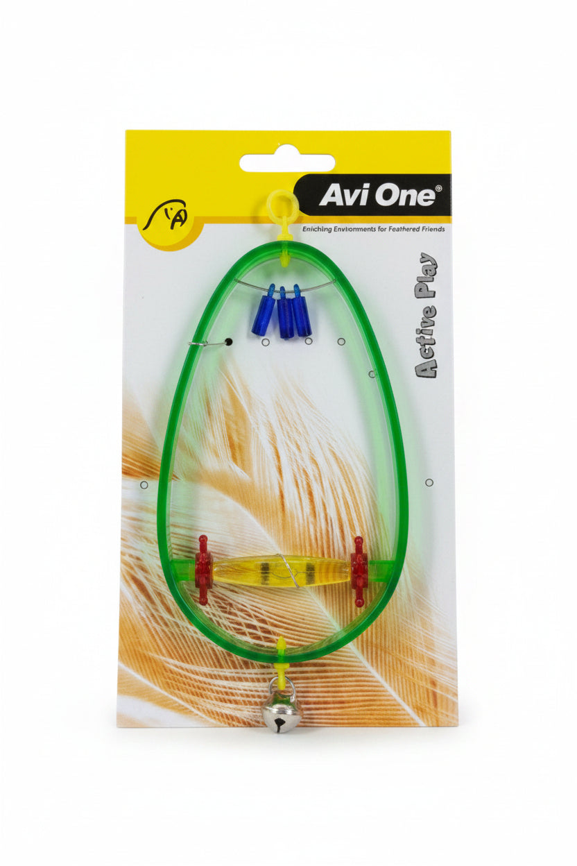 AVIONE BIRD TOY SWING WITH PERCH AND BELL 21CM ASST