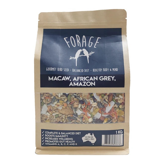 FORAGE MAWCAW, AFRICAN GREY & AMAZON MIX 1KG