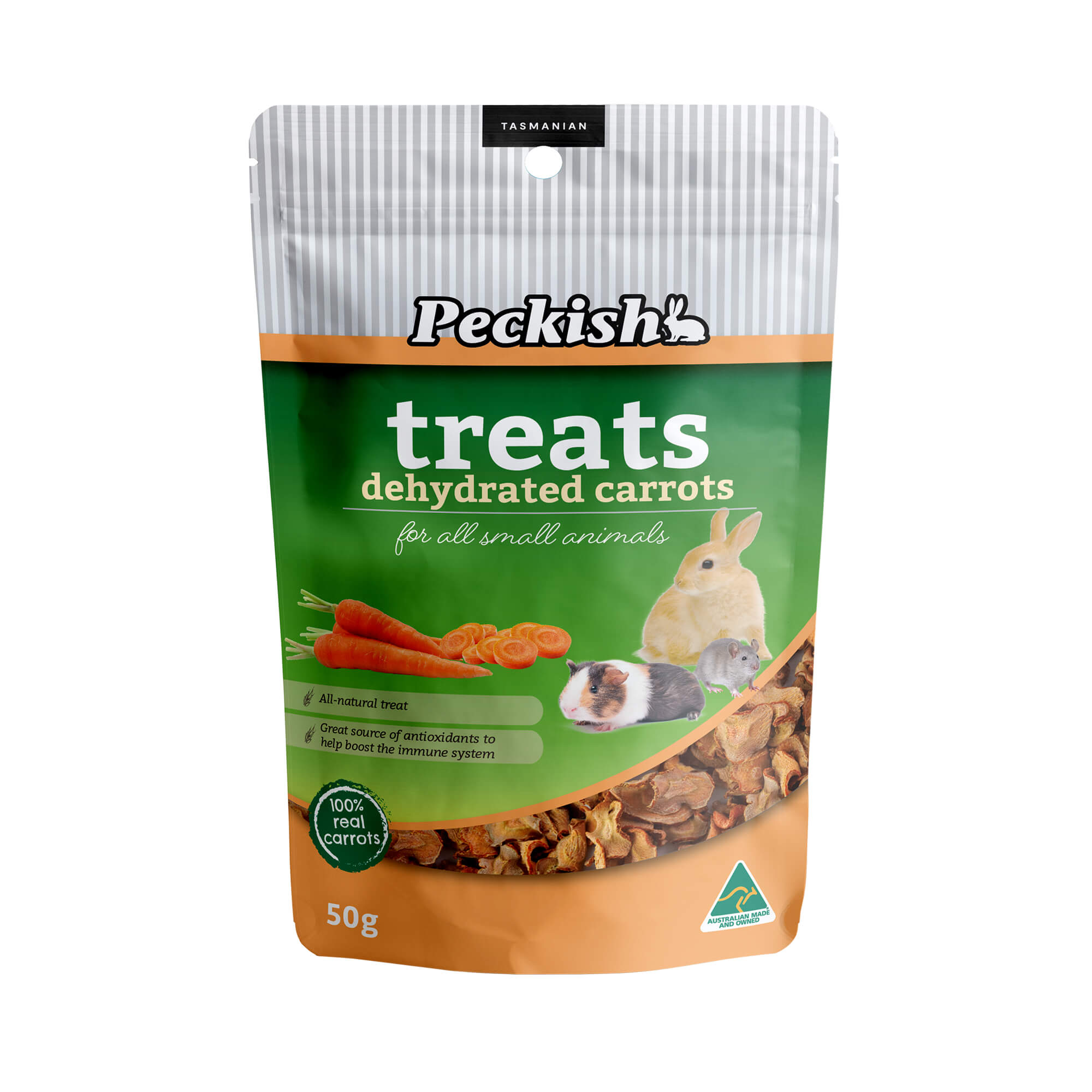 PECKISH TREATS DEHYDRATED CARROTS 50G