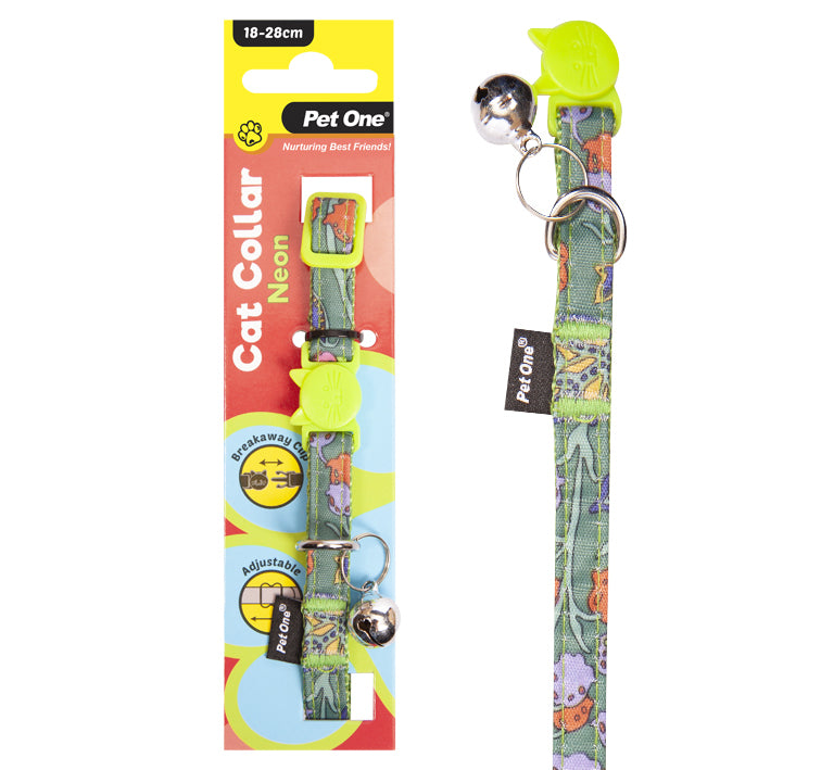 PET ONE CAT COLLAR NEON GREEN