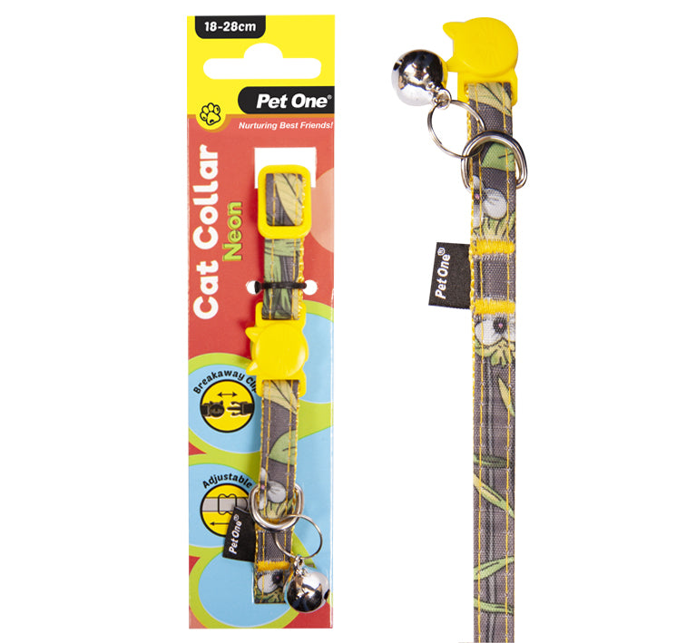 PET ONE CAT COLLAR NEON YELLOW