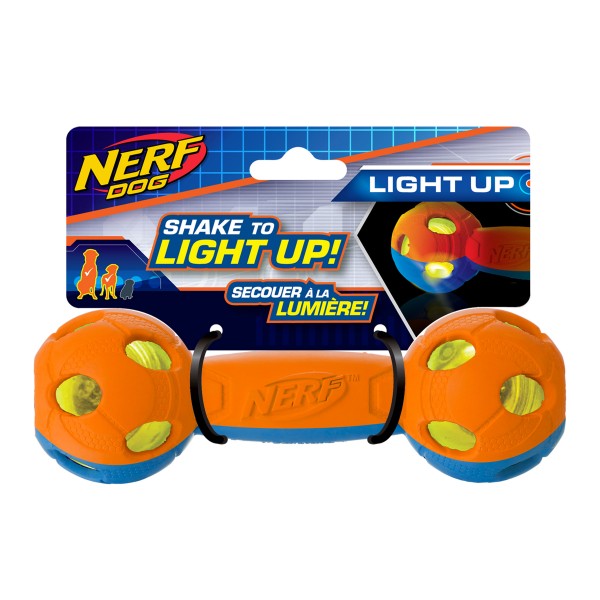 NERF DOG LIGHT UP SHAKER BARBELL TOY