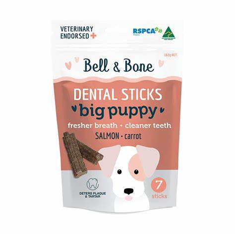 BELL & BONE DENTAL STICKS BIG PUPPY SALMON & CARROT 7PK