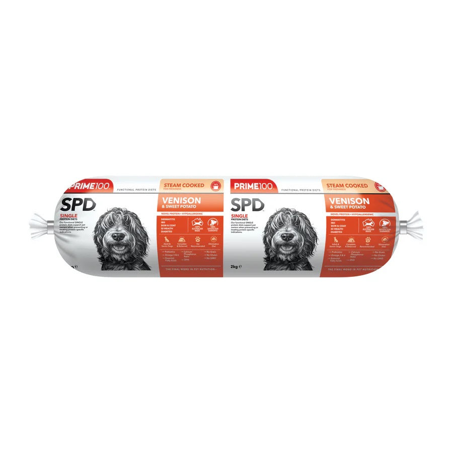 PRIME100 VENISON & SWEET POTATO DOG ROLL 2KG