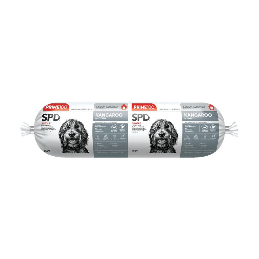 PRIME100 KANGAROO & POTATO DOG ROLL 2KG
