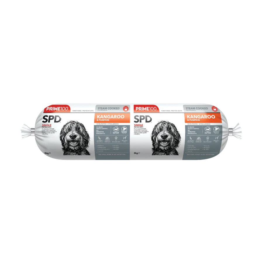 PRIME100 KANGAROO & PUMPKIN DOG ROLL 2KG