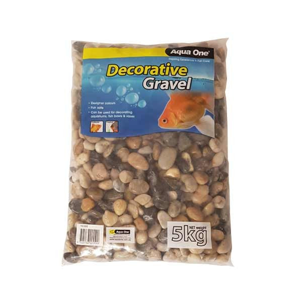 AQUA ONE DECORATIVE GRAVEL NATURAL POLISHED STONE 5KG