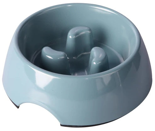 PET ONE ROUND SLOW DOWN FEEDER 1200ML MELAMINE BLUE STONE