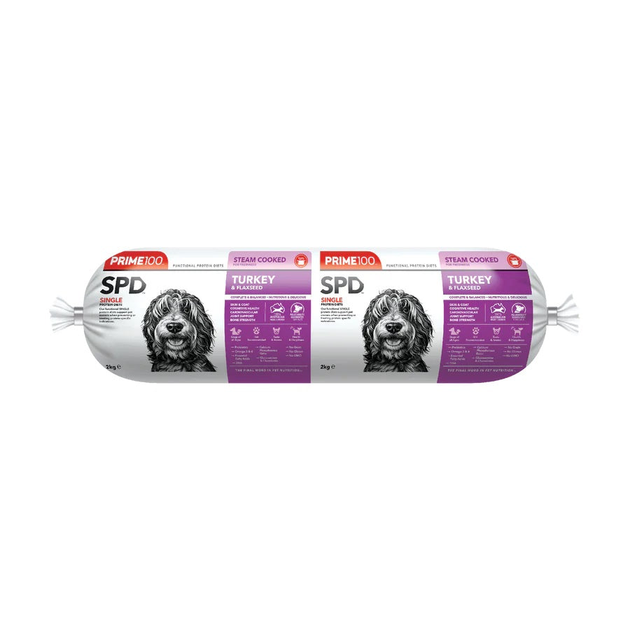 PRIME100 TURKEY & FLAXSEED DOG ROLL 2KG