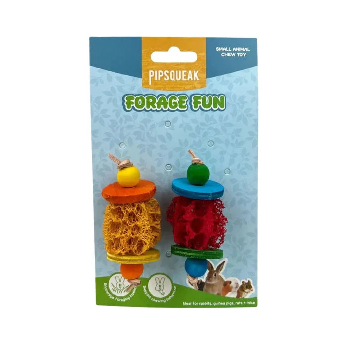 PIPSQUEAK LOOFA CHEW DUO FORAGE TOY
