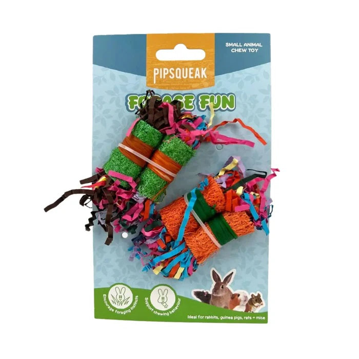 PIPSQUEAK LOOFA LOLLY CHEWS 2PK FORAGE TOYS
