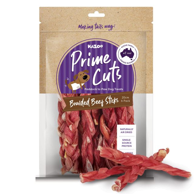 KAZOO PRIME CUTS BEEF STICKS 6PK