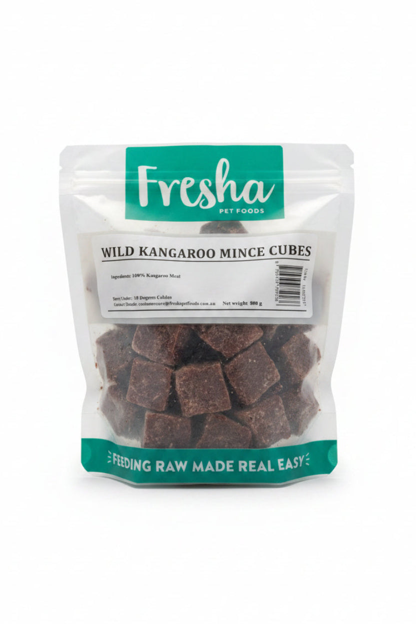 FRESHA PET FOOD FROZEN KANGAROO MINCE CUBES 800G