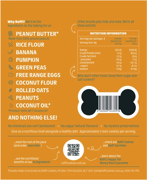 RAFFI 100% NATURAL DOG COOKIE BITES 70G