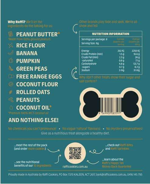 RAFFI 100% NATURAL DOG COOKIES 70G