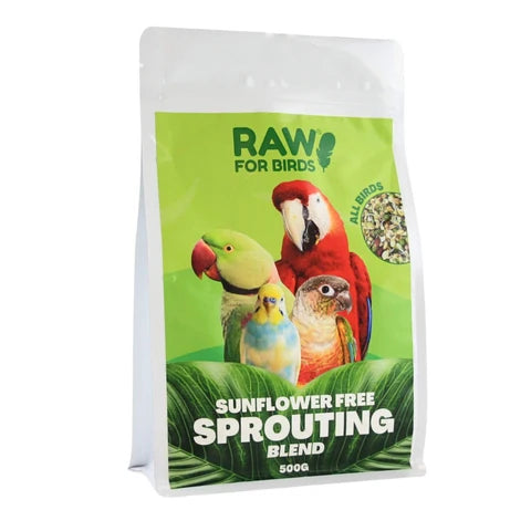 RAW FOR BIRDS SUNFLOWER FREE SPROUTING BLEND 500G