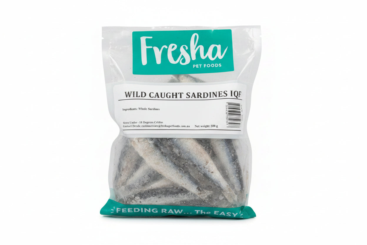 FRESHA PET FOOD FROZEN WILD CAUGHT SARDINES 500G