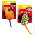 PET ONE CAT TOY PLUSH SHINY MOUSE ASSORTED 11CM