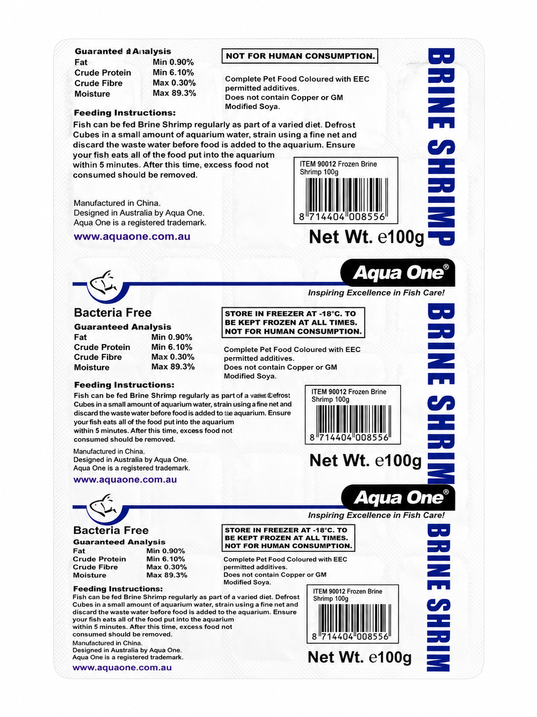 AQUA ONE FROZEN BRINE SHRIMP 100G