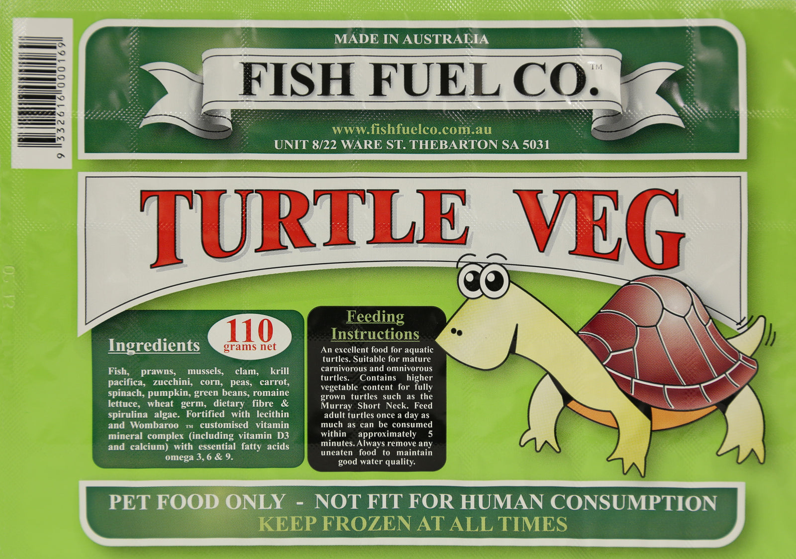 FISH FUEL TURTLE VEG 110G FROZEN FOOD