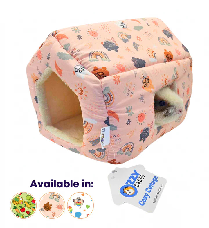 OZZY PETS COSY COTTAGE SMALL ANIMAL BED EARTH CHILD