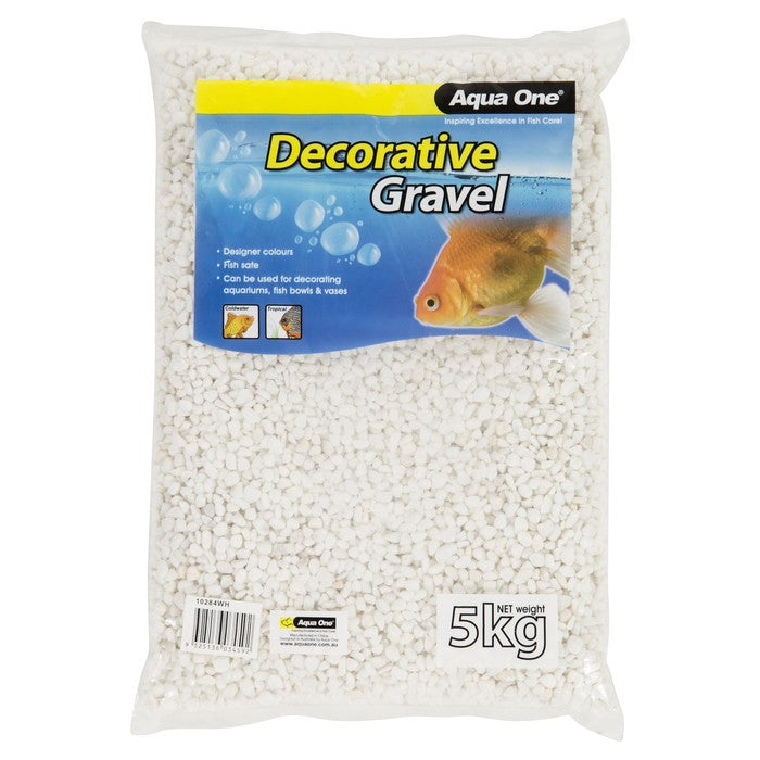 AQUA ONE DECORATIVE GRAVEL WHITE 5KG