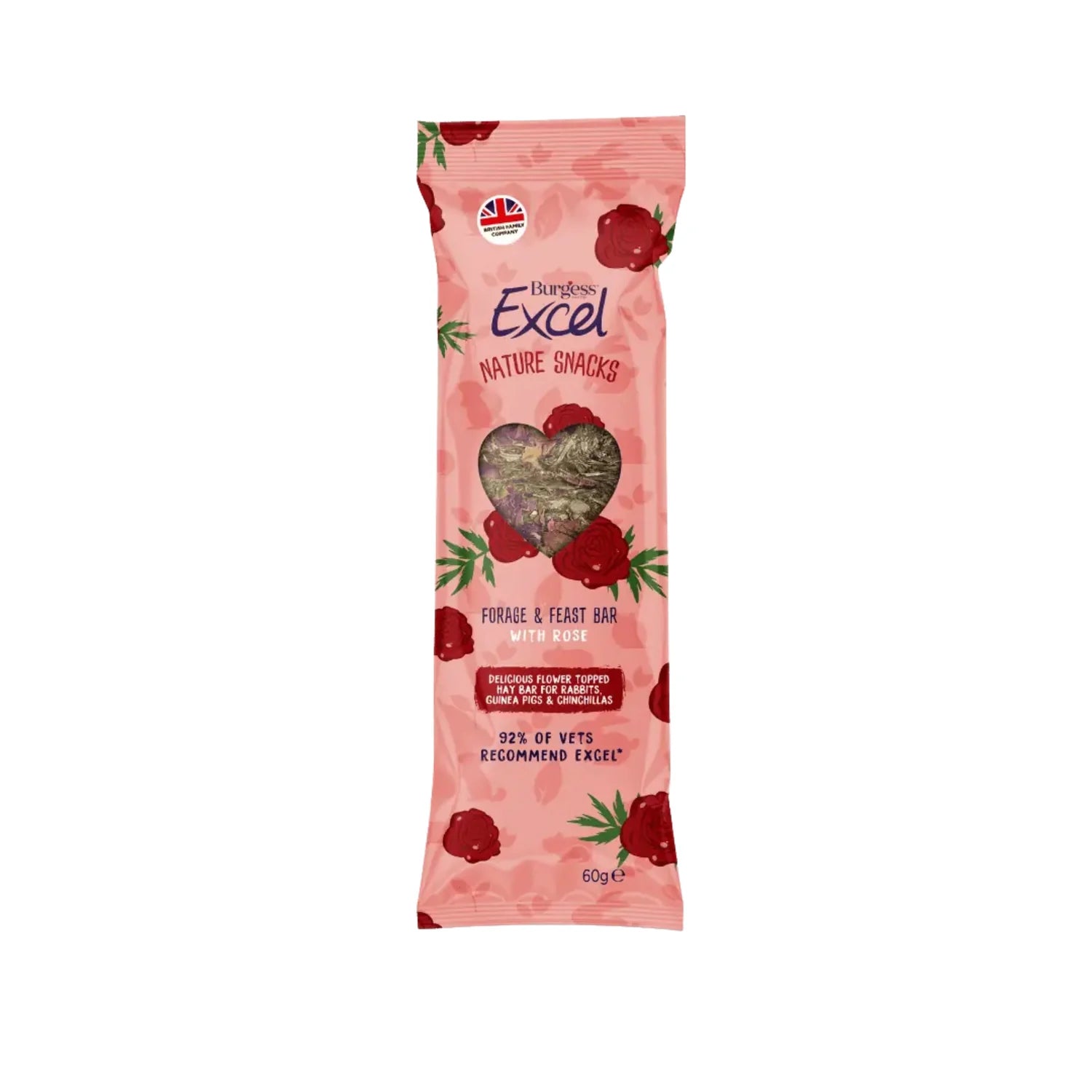 BURGESS EXCEL FORAGE & FEAST BAR WITH ROSE 60G