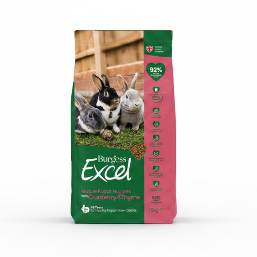 BURGESS EXCEL MATURE RABBIT NUGGETS WITH CRANBERRY & THYME 1.5KG