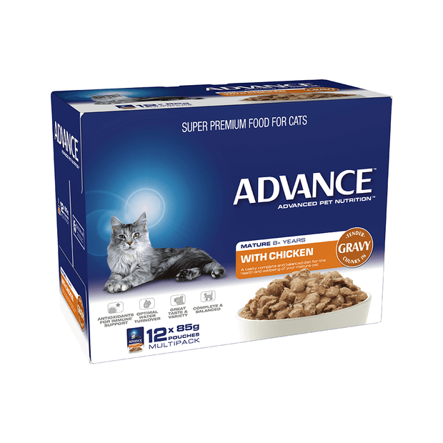 ADVANCE CAT MATURE CHICKEN GRAVY 85G X 12