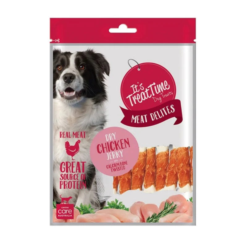 ITS TREAT TIME MEAT DELITES CHICKEN JERKEY TWIST BONES 100G