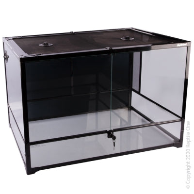REPTILE ONE RTF GLASS TERRARIUMS HINGE DOOR BLACK ASST