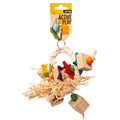 AVIONE BIRD TOY RATTAN HOOP WITH BEADS & BLOCKS 24CM